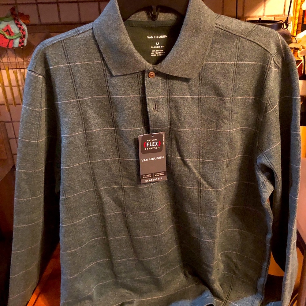 Van Heusen Long Sleeve Shirt Size (M) Gray